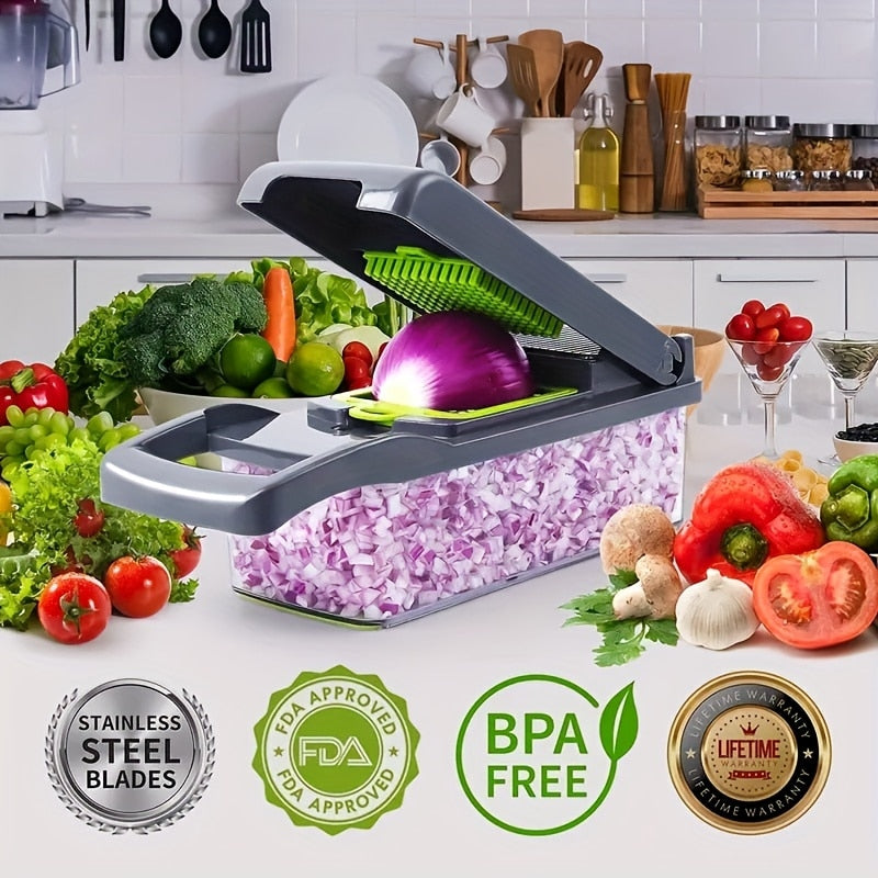 Chopper Manual Vegetable Slicer Cutter Fruit Potato Peeler Carrot Grater multifunction-slicer - Esteem Kitchen